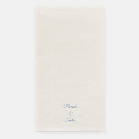 Blauwe Text Crème Trouw Servet (Voorkant)