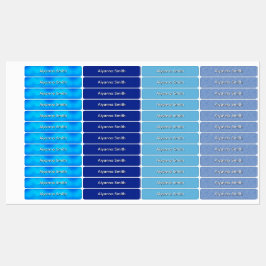 Blauwe Texturen Jongen en Meisje Terug naar School Labels