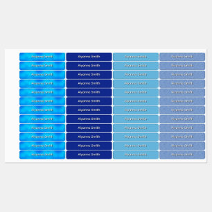 Blauwe Texturen Jongen en Meisje Terug naar School Labels