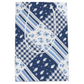 Blauwe Textures Medium Cadeauzakje (Voorkant)