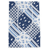 Blauwe Textures Medium Cadeauzakje (Achterkant)