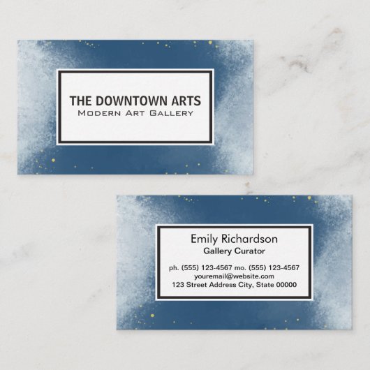 Blauwe textuur Achtergrond | Goudsoorten Visitekaartje (Voorkant / Achterkant)