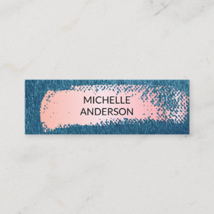 Blauwe textuur Achtergrond Roze geborsteld Mini Visitekaartje