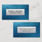 Blauwe textuur Achtergrond Visitekaartje (Voorkant / Achterkant)