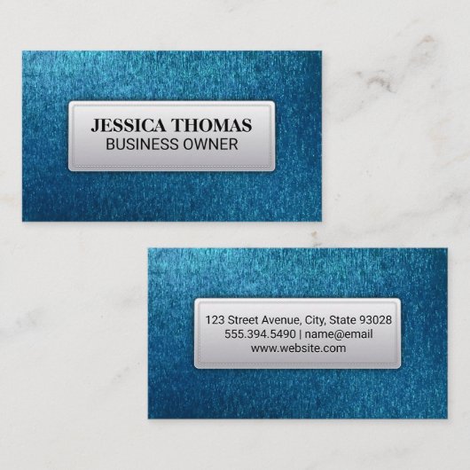 Blauwe textuur Achtergrond Visitekaartje (Voorkant / Achterkant)