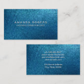 Blauwe textuur Achtergrond Visitekaartje (Voorkant / Achterkant)