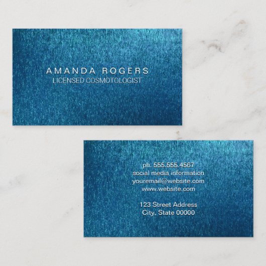 Blauwe textuur Achtergrond Visitekaartje (Voorkant / Achterkant)