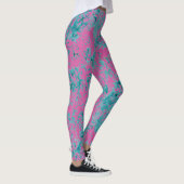 Blauwe textuur boven op een roze vaste kleur. leggings (Rechts)