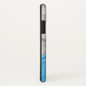 blauwe textuur marmer met monogram Case-Mate iPhone case (Achterkant/rechts)