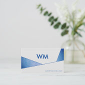 Blauwe textuur | Moderne kleurenblokken Visitekaartje (Staand voorkant)