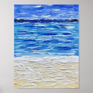Blauwe Textuur Strand Kunstprint Poster