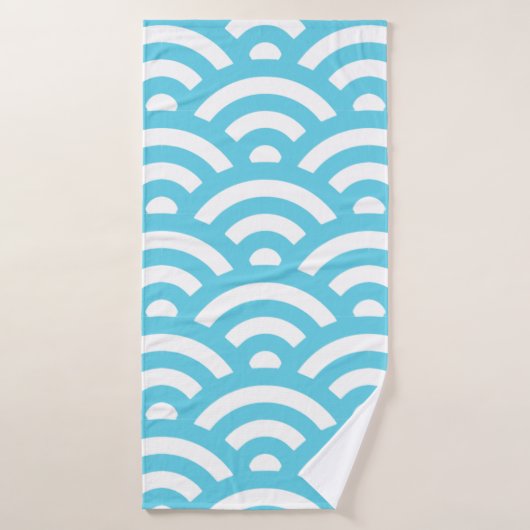Blauwe textuur van golven oceaan badhanddoek (Badhanddoek)