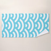 Blauwe textuur van golven oceaan badhanddoek (Badhanddoek)