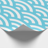 Blauwe textuur van golven oceaan cadeaupapier (Hoek)