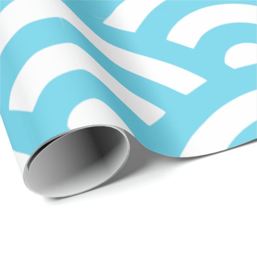 Blauwe textuur van golven oceaan cadeaupapier (Rol Hoek)