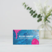 Blauwe textuurverf | spuitverf visitekaartje (Staand voorkant)