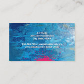 Blauwe textuurverf | spuitverf visitekaartje (Achterkant)