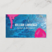 Blauwe textuurverf | spuitverf visitekaartje (Voorkant)