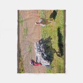 Blauwe Thanksgiving Dag Turkije Fleece Deken (Voorkant)