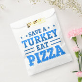 blauwe Thanksgiving red turkey pizza Bedankzakje (Gezegeld)