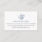 Blauwe Thee Feest Aangepaste Bijlagekaart Informatiekaartje (Voorkant)