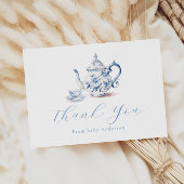 Blauwe Thee Feest Dank Je Briefkaart