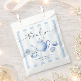 Blauwe Thee Feestje Baby Borrel Dank je Bedankzakje