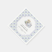 Blauwe Thee Party Bruiloft met Bloemmotief voor ee Servet (Hoek)