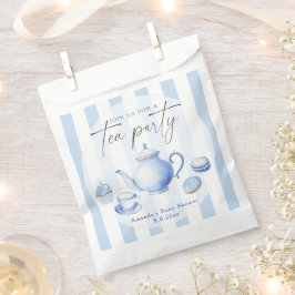 Blauwe Theepartij Baby Shower Bedankzakje