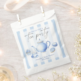 Blauwe Theepartij Baby Shower Bedankzakje