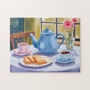 Blauwe Theepot & Kopjes -- Een Puzzel voor Theelie