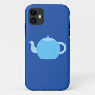 Blauwe theepot op de achtergrond van de marine. Case-Mate iPhone case