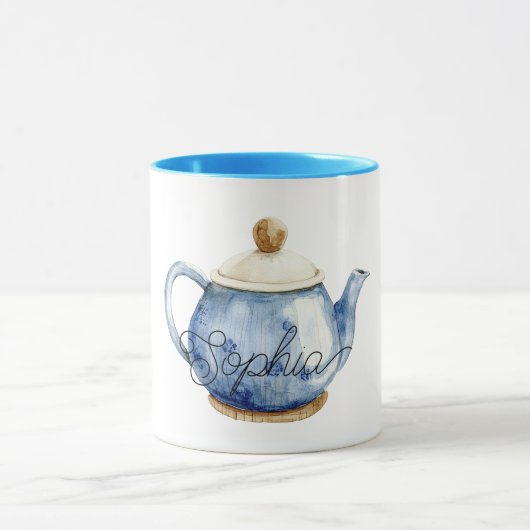 Blauwe Theepot Verjaardag Mok (Midden)