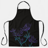 Blauwe thistel op zwart schort (Voorkant)