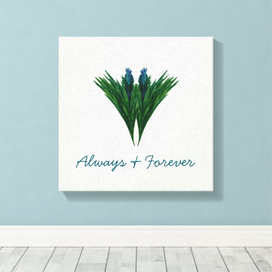 Blauwe Thistle - Altijd en altijd - Canvas (Insitu (Houten vloer))