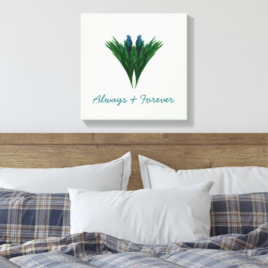 Blauwe Thistle - Altijd en altijd - Canvas Afdruk (Insitu (Slaapkamer))