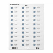 Blauwe Thuis Retouradreslabels Etiket (Full Sheet)