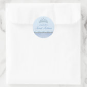 Blauwe Tiara & Damask Sweet16 Sticker (Tas)