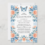 Blauwe Tiara Familie Latina Girly Spaans Quinceane Kaart (Voorkant)