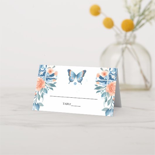 Blauwe Tiara Familie Latina Girly Spaans Quinceane Plaatskaartje (Achterkant)