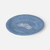 Blauwe Tiara kroon Elegante Quinceanera Papieren Bordje (Gekanteld)