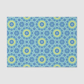 Blauwe Tie Dye Mandala Patroon - Weefselpapier Tissuepapier (Voorkant)