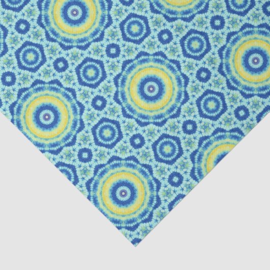 Blauwe Tie Dye Mandala Patroon - Weefselpapier Tissuepapier (Detail)