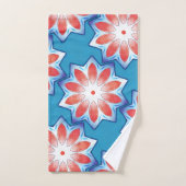 Blauwe, tien stub sterren kaleidoscoop in zacht gl bad handdoek (Handdoek)