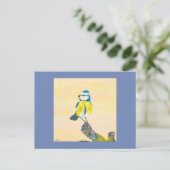 Blauwe tiervogel briefkaart (Staand voorkant)