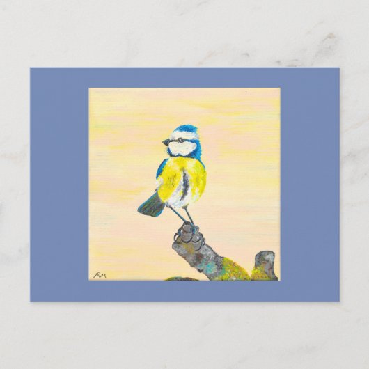 Blauwe tiervogel briefkaart (Voorkant)