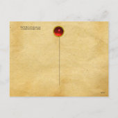 Blauwe tiervogel, Paulownia tak, rode herfstblader Feestdagenkaart (Achterkant)