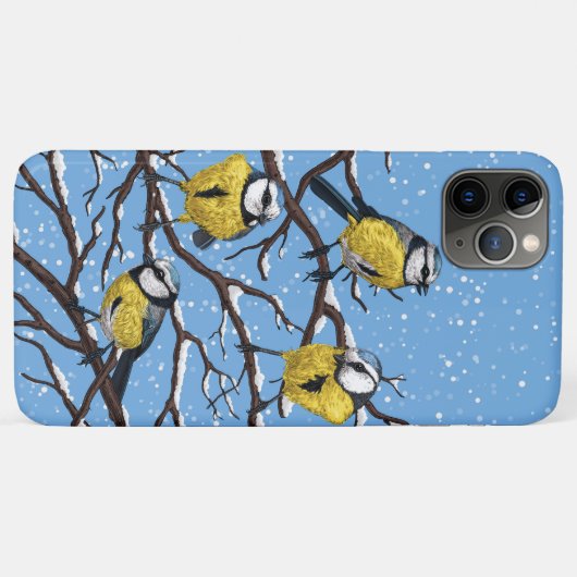 Blauwe tietvogels in de winter Case-Mate iPhone case (Achterkant (horizontaal))