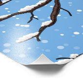 Blauwe tietvogels in de winter foto afdruk (Hoek)