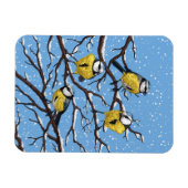 Blauwe tietvogels in de winter magneet (Horizontaal)